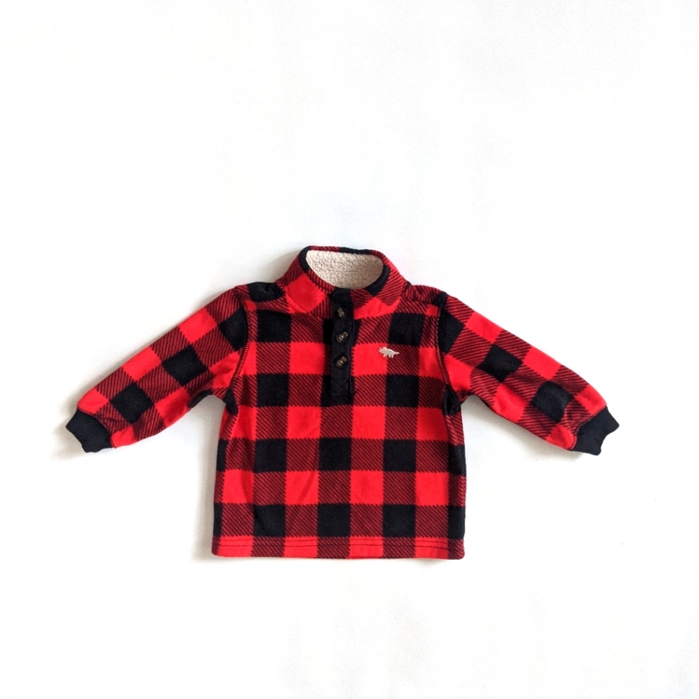 Carter's Buffalo Plaid Jacket with Triceratops